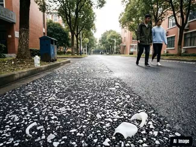 Shanghai turns more than 6,000 plastic milk bottles into asphalt