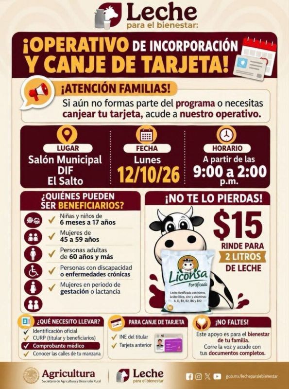 Leche para el Bienestar Expands Registration in Durango