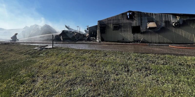 Fire Destroys Multiple Storage Buildings Near Kansas State Dairy Facility
