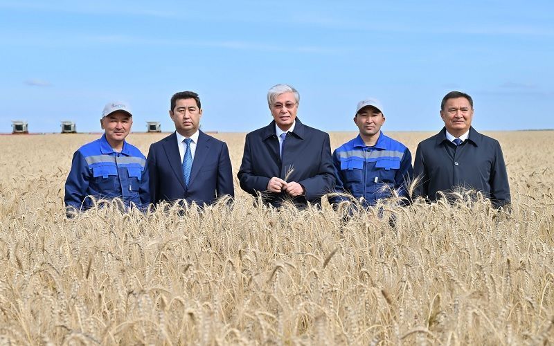 Касым-Жомарт Токаев в Акмолинской области ознакомился с ходом уборочной кампании