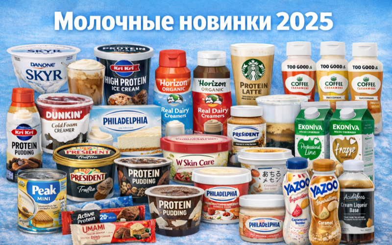 Молочные новинки 2025: белок, функциональность и кофе перезапустили мировую полку