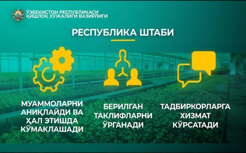 Запущен колл-центр Республиканского штаба поддержки тепличных хозяйств